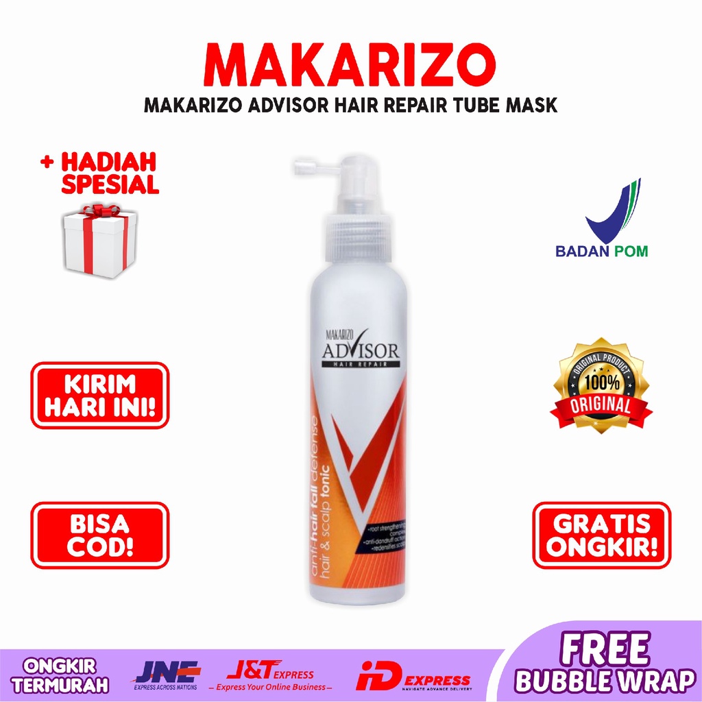MAKARIZO Makarizo Advisor Hair Repair Tube Mask Hair Scalp Tonic 145ml 45ml BPOM Halal