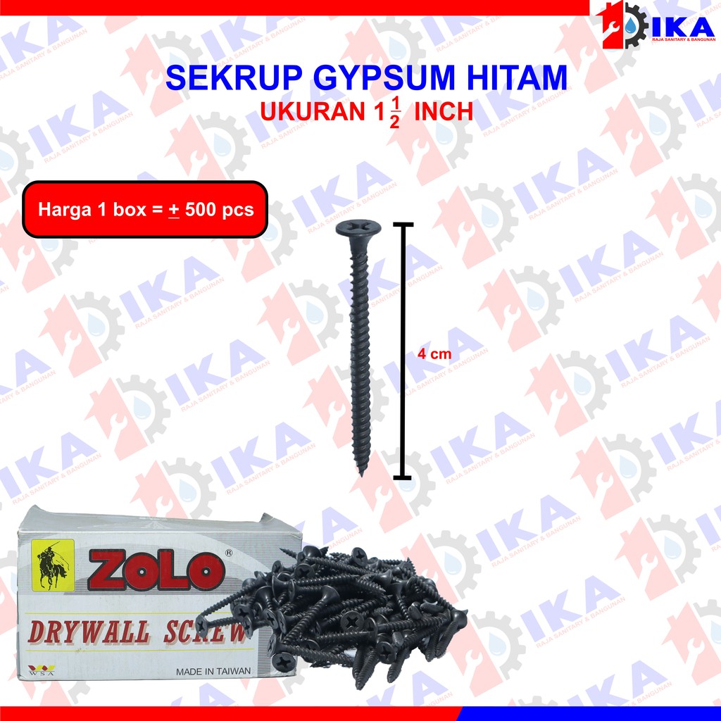 Skrup / Sekrup/ gipsum gypsum 11/2 inch zollo #6 tidak terima ecer