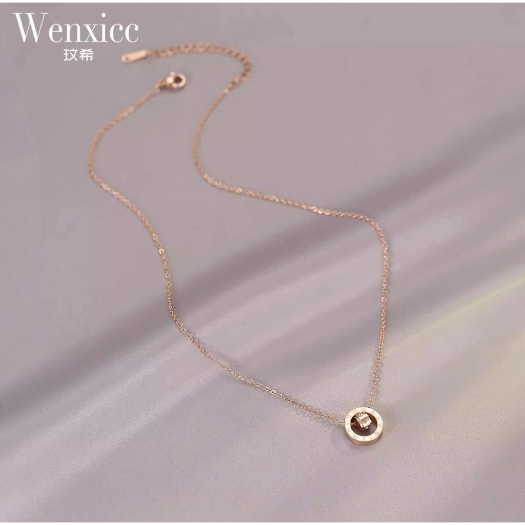 KALUNG LIONTIN TITANIUM ANTI KARAT DAN LUNTUR / KALUNG PERHIASAN WANITA ASLI TITANIUM