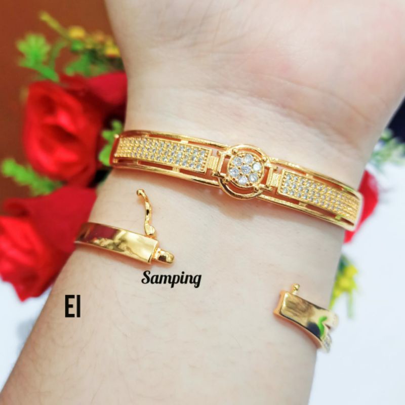 Gelang Tangan Bangkok Dewasa Permata Zircon Berbagai motif perhiasan wanita Gold limited edition