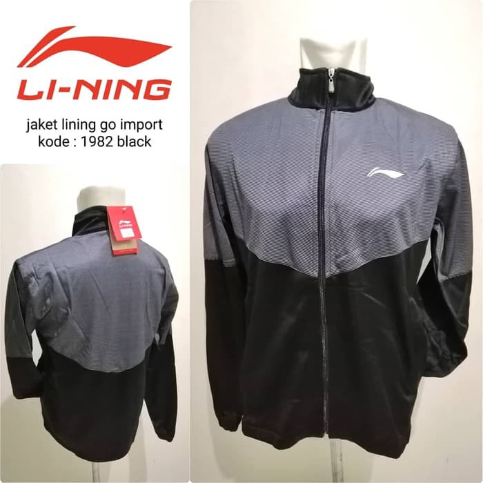 Jaket badminton Lining minion 1982 BLACK jaket olahraga lining import