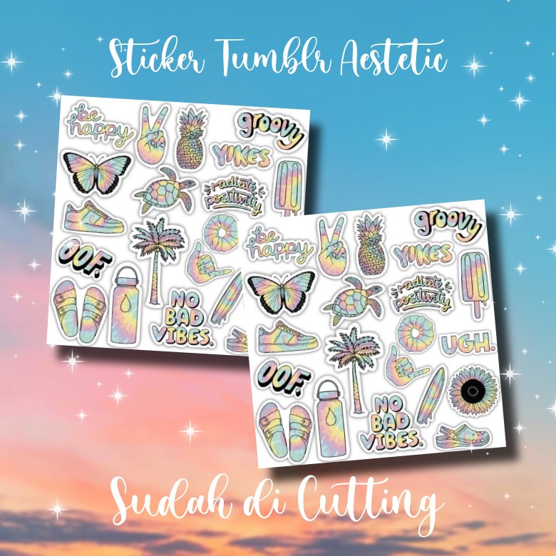 

STIKER AESTHETIC GOOD VIBES STICKER TUMBLR AESTHETIC TIE DIE BY OKASHI STORE