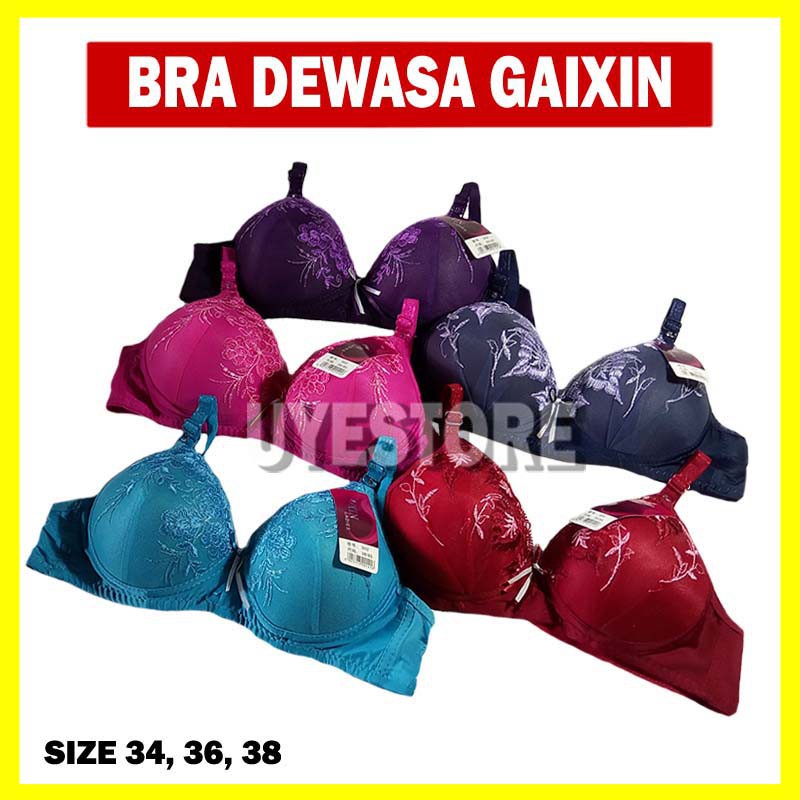 UYS BRA GAIXIN BROKLAT MOTIF BUNGA BUSA TIPIS TANPA KAWAT Z0271A