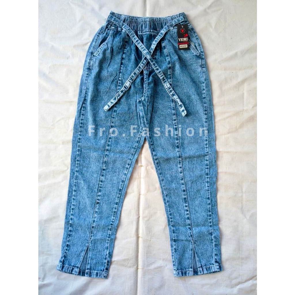 Celana Panjang Wanita Jeans Baggy Pants Jeans Model Belahan Bawah Cocok Untuk Dewasa dan Remaja Bagy Pants Jeans Pinggang Karet Premium Terlaris Viral