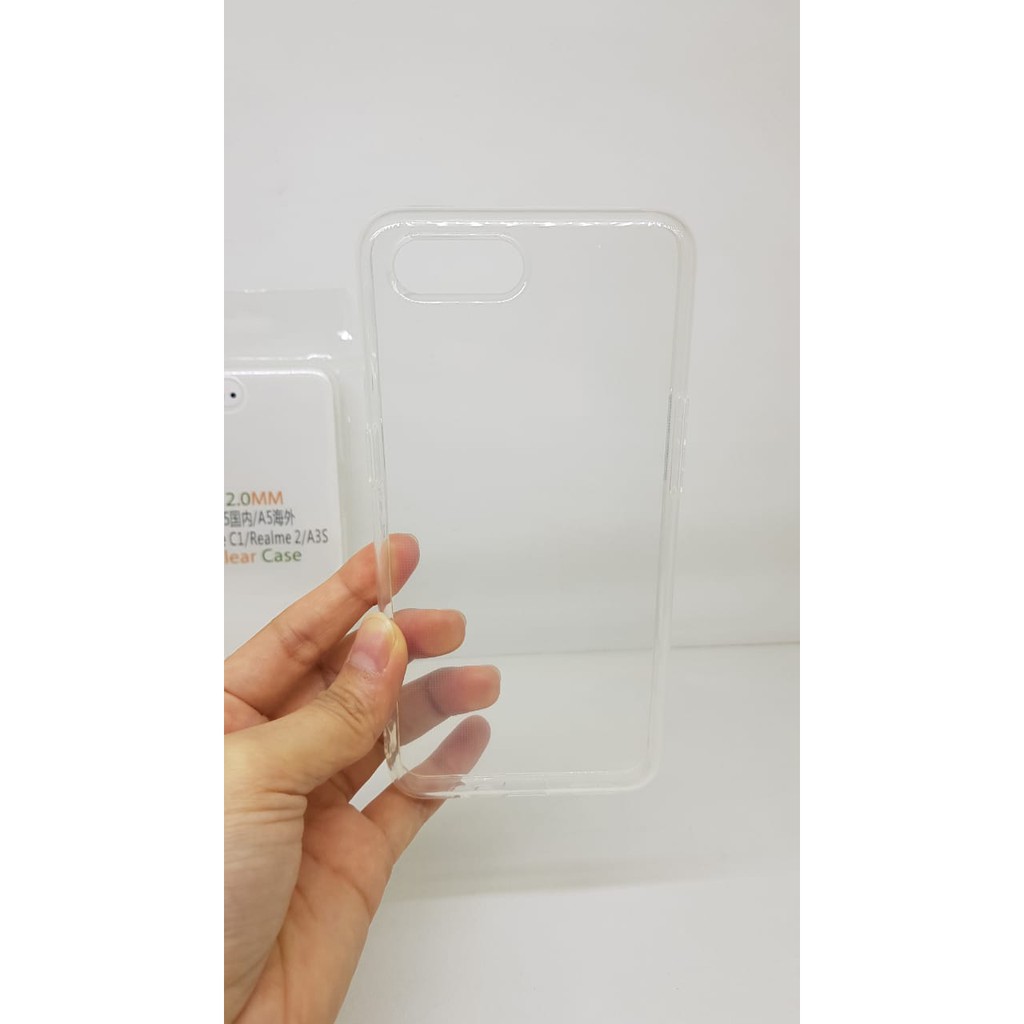 Soft Case OEM Transparan Realme C1 6.2 Inchi Clear Ultra Thin TEBAL 2.0mm Oppo A3S SUPER CLEAR