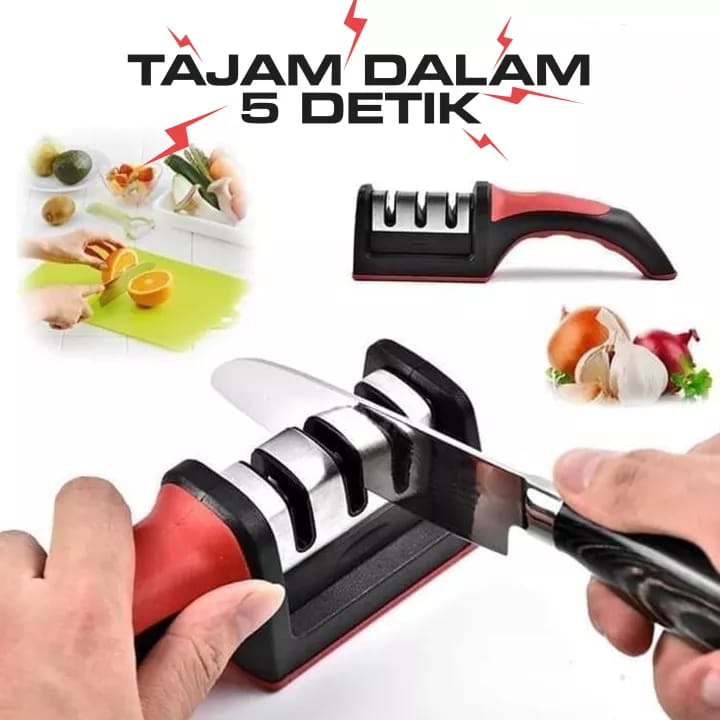 Alat Pengasah Pisau Stainless Asahan Gunting Knife Sharpener 3 In 1