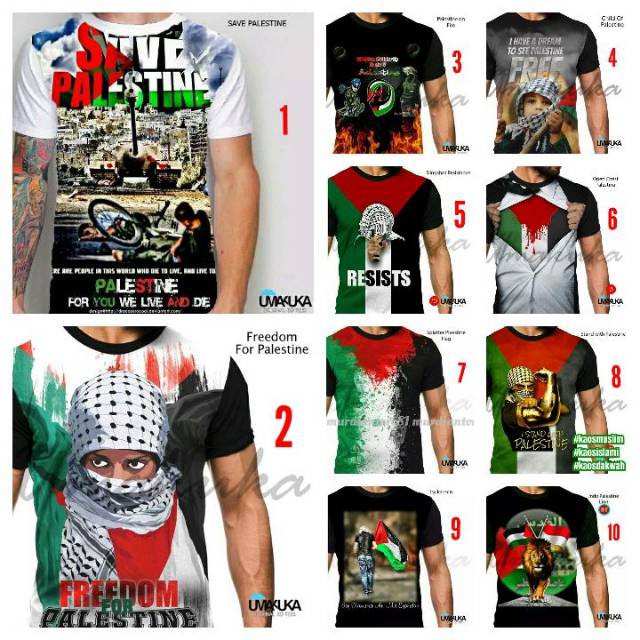 baju kaos palestina dakwah muslim islami tshirt umakuka 3d fullprint original murah keren terbaru