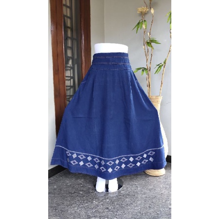 Rok Jeans Wanita / Rok Panjang Wanita / Rok Bordir / Rok Jeans Murah / Rok Cantik