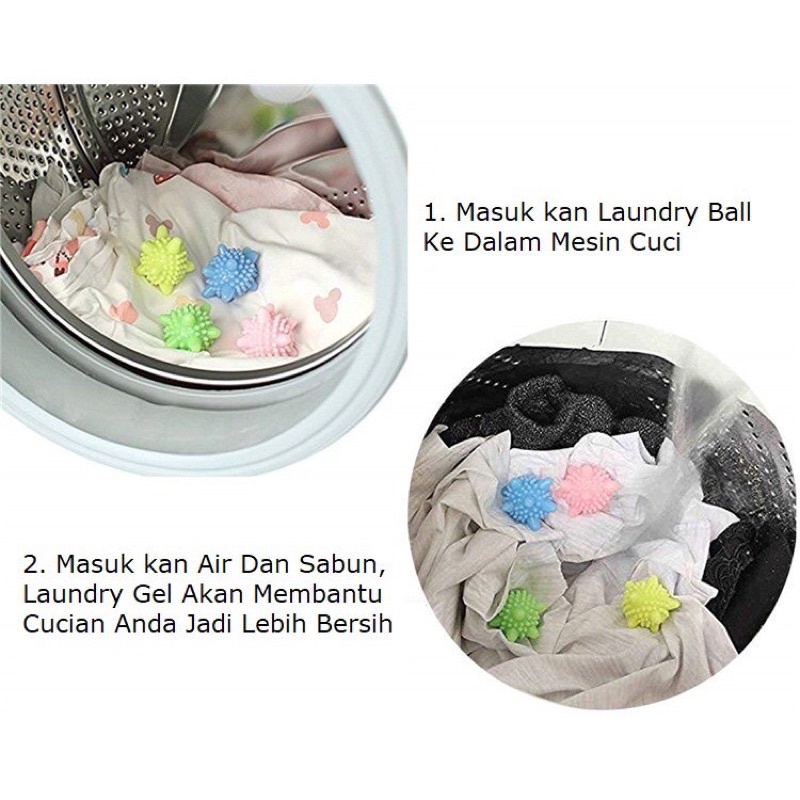 BOLA KARET MESIN CUCI / ALAT BANTU PEMBERSIH BAJU PAKAIAN WASHING LAUNDRY BALL / MAGIC LAUNDRY BALL