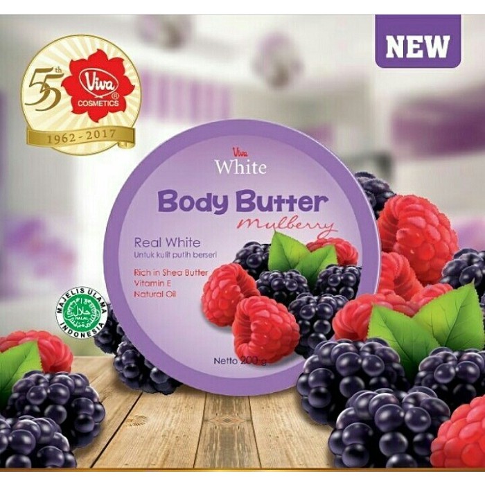 ❤ BELIA ❤ Viva White Body Butter Mulberry / Rose / Olive 200g Halal