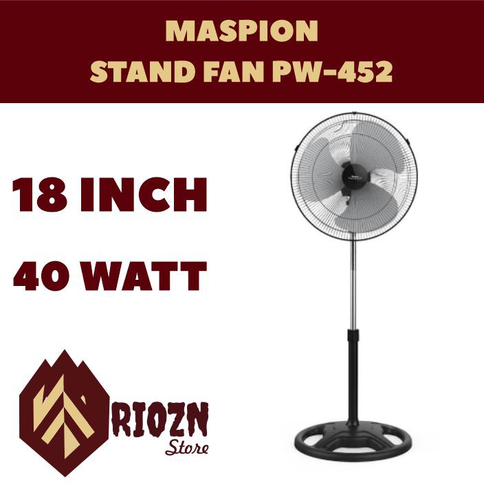 Kipas Angin Maspion 18 Inch PW-452 | Stand Fan Maspion Stainless PW452