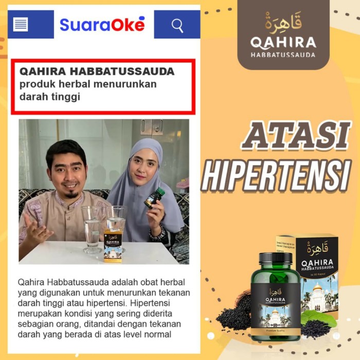 Terpercaya Kapsul Darah Tinggi Qahira Habbatussauda Original Obat Hipertensi Shopee Indonesia