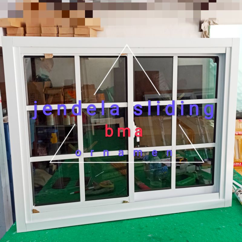 jendela sliding ornamen 80x80 aluminium