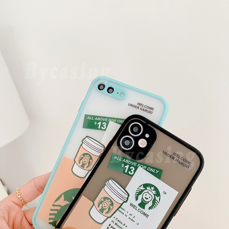 Casing Redmi 10 Note 10 Pro Redmi 9T 9A 9C Note 9S 9 Pro Note 8 Note7 Xiaomi Poco X3 Pro M3 Cute Cartioon INS Creative Starbucks Pattern Matte Case