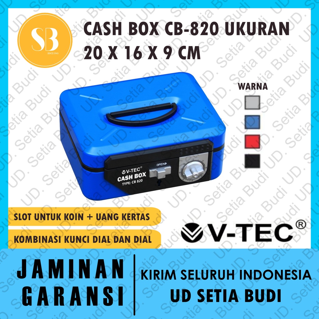 V-TEC Cash Box CB 820 Brankas Simpan Uang CB820