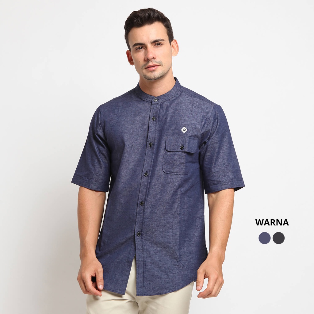 AUGUST NAVY |ManNeedMe x CW| Baju Koko Pria Lengan Pendek Baju Muslim Pria ORIGINAL