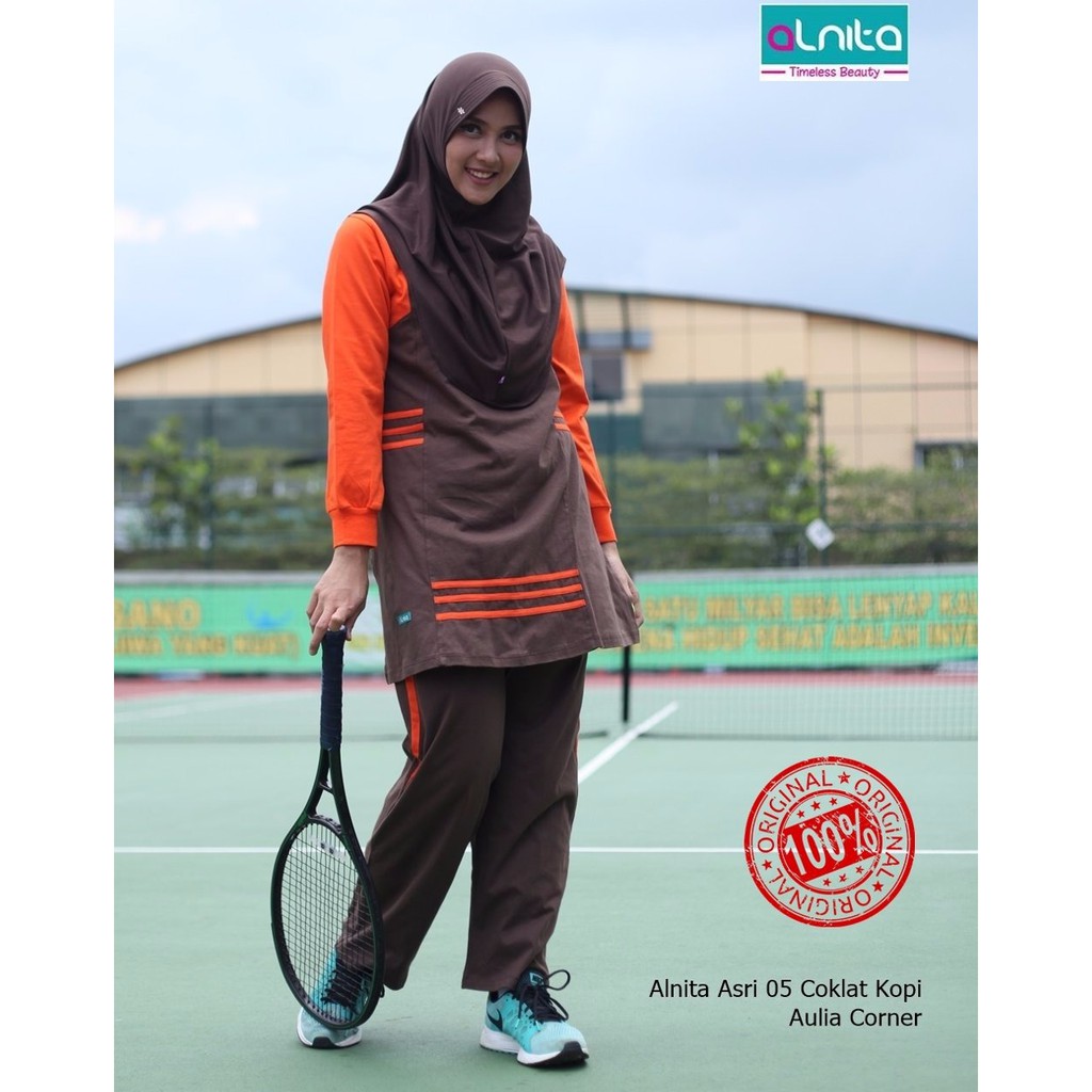 TERLARIS Blouse Muslim Alnita ASRI 05 Coklat ORIGINAL Model Blus Terbaru