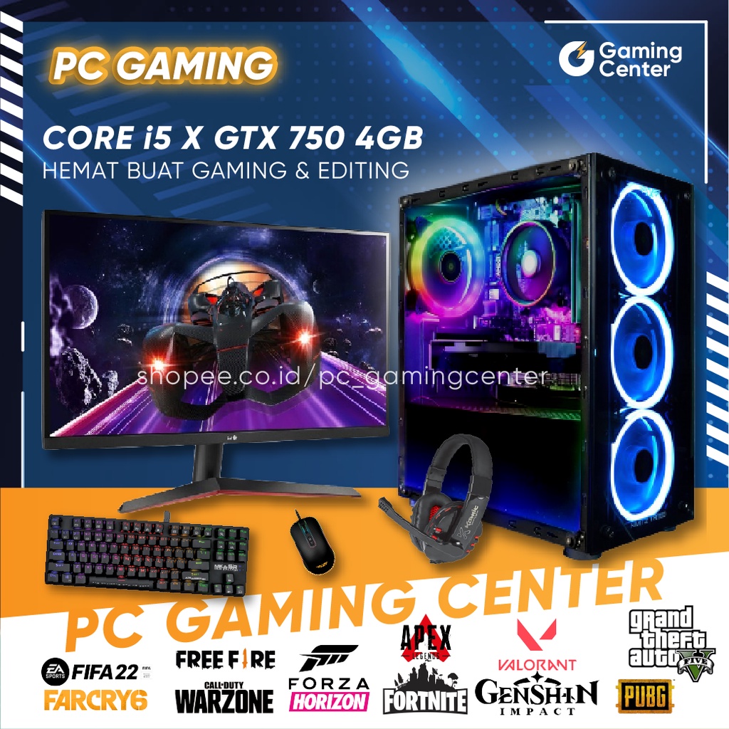 PC GAMING i5 FULLSET VGA GTX 750 4GB SSD 240GB PC EDITING RENDERING HEMAT