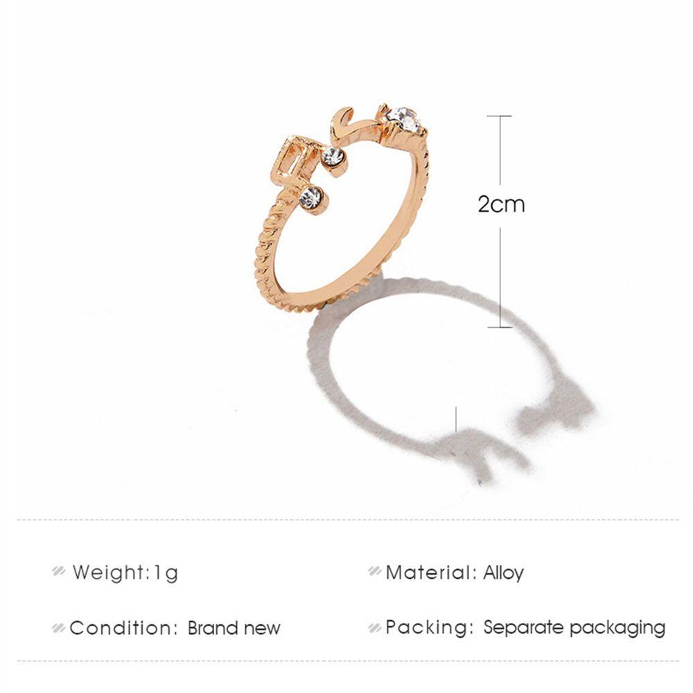 Cincin Desain Bunga Note Musik Warna Emas Silver Untuk Wanita