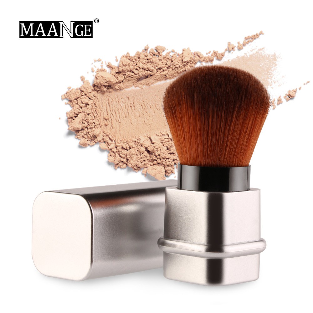 MAANGE (1Pcs)Mini Brush Blush On Tutup Rias Ukuran Besar Bedak Padat Kecantikan Kuas Travel Perona Wajah Kuas Make Up Portable Retractable Alat Make Up Alas Bedak Tabur Profesional Lembut Kosmetik Aksesoris Original Lengkap 5436