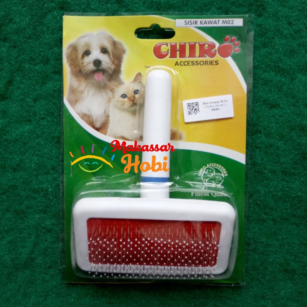 Sisir Kawat M Chiro Uk 13.5x10 cm Grooming Brush Kucing Anjing Kelinci