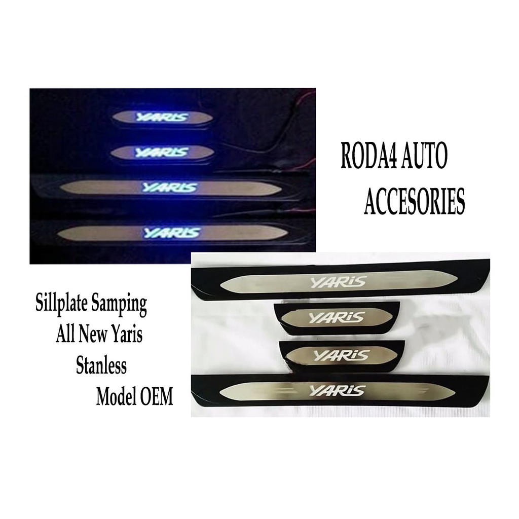 Sillplate Sill Plate Samping All New Yaris Stanless LED Model OEM