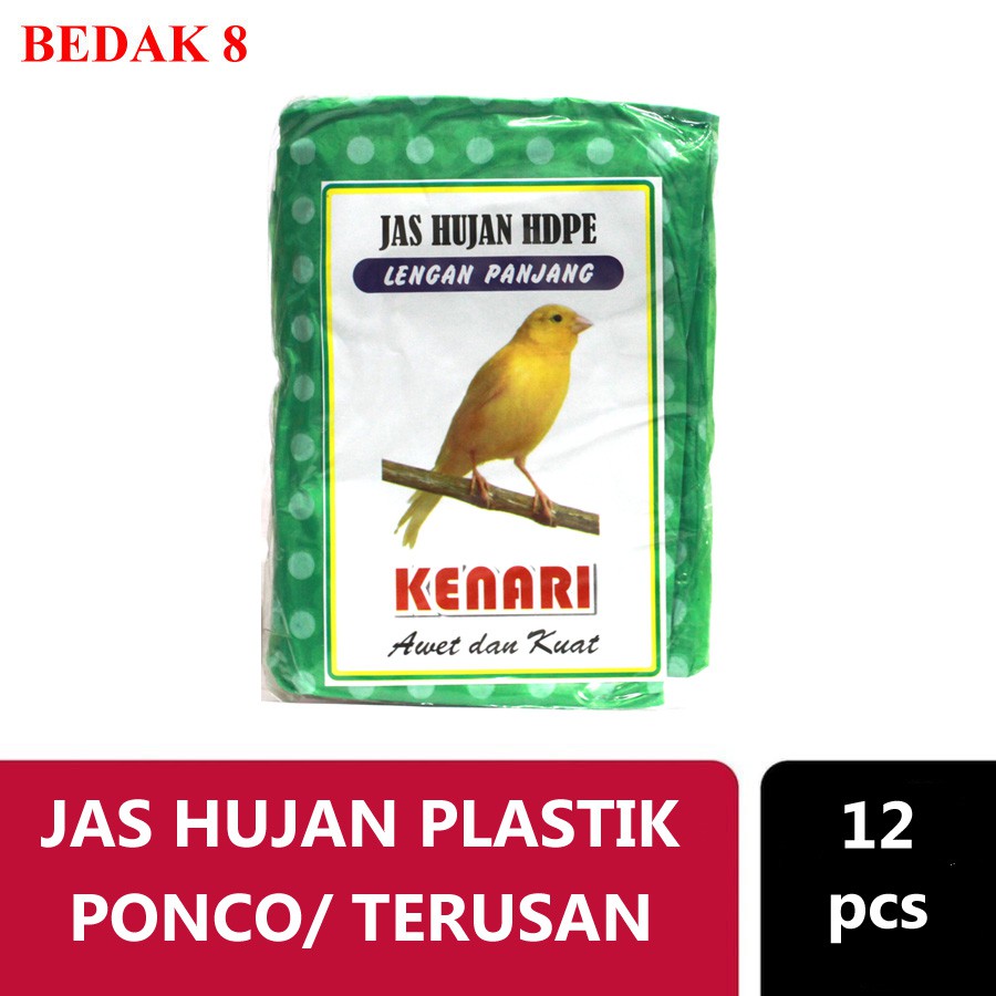 Jas Hujan Plastik Polkadot HDPE Ponco/ Poncho/ Terusan isi 12 pcs