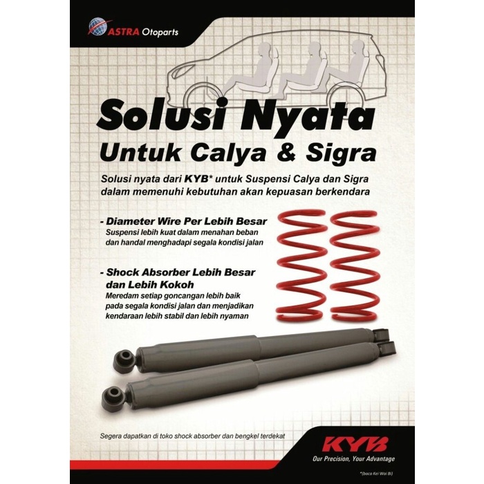 Sokbeker Belakang Berikut Per 1Set Calya Sigra Kayaba Asli