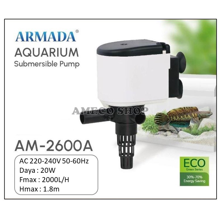 ARMADA Power Head Pompa Air Celup Aquarium AM 2600 A