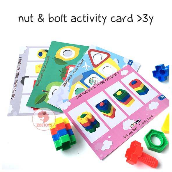 Zoetoys Nut &amp; Bolt Activity Card | Kartu Aktivitas Mainan Edukasi Anak