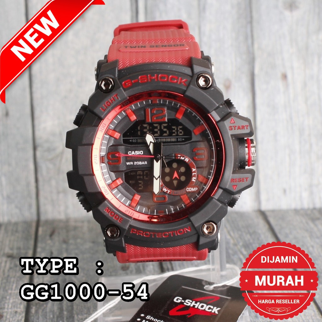 TERMURAH  G-Shock Casio GA500 full red merah Rangeman Frogman Dual time digital analog