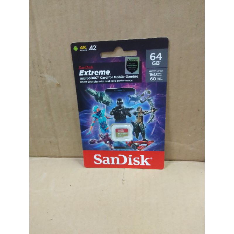 SanDisk Extreme 64GB A2 160MB/s MicroSD Card for Mobile Gaming