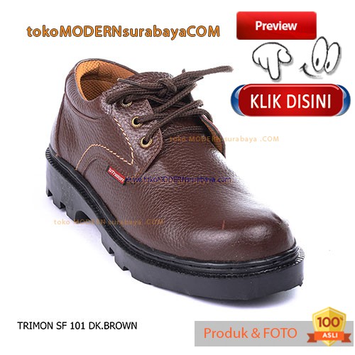 TRIMON SF 101 COKLAT sepatu kerja pantovel pria safety