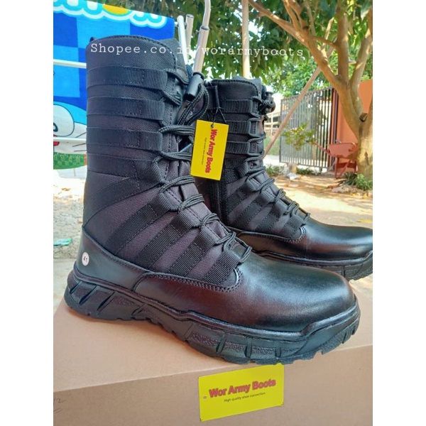 Sepatu PDL TNI  POLRI Security Dishub PDL Kulit sapi asli Model Terbaru W.A.B