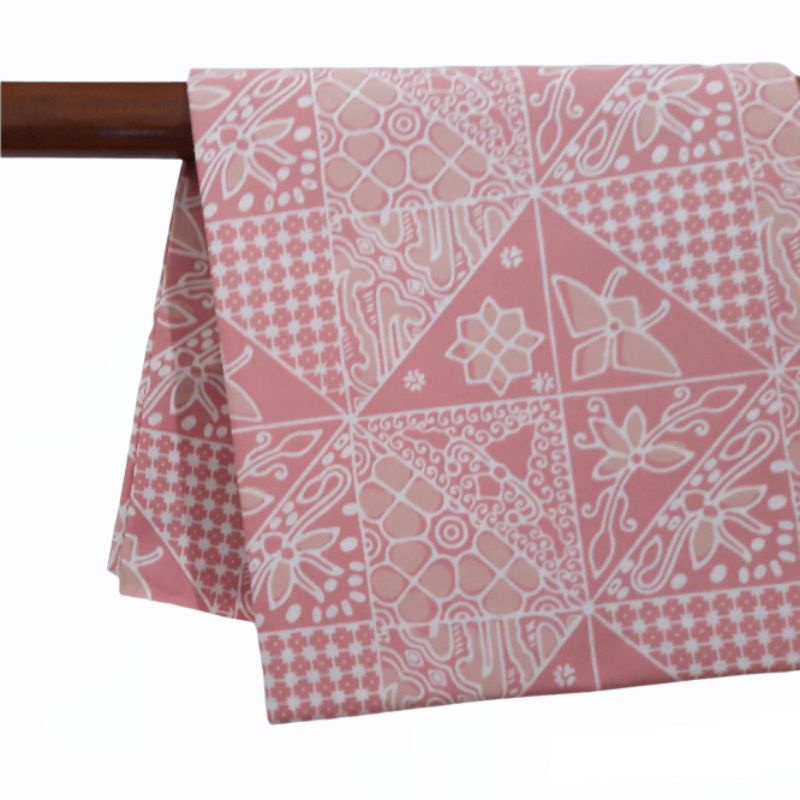 kain batik cap katun 2warna coksu,salem motif tambal