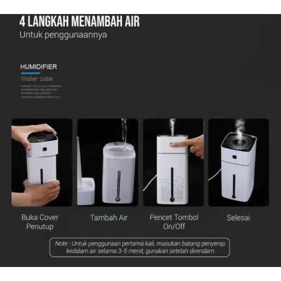 Humidifier Air Aromaterapi Difuser Pelembab Penjernih Udara -YOSINOGAWA