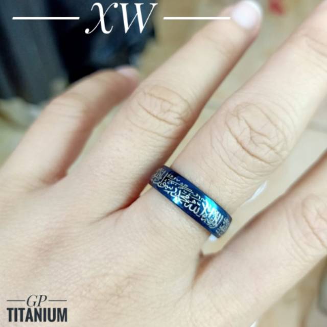 Cincin Titanium Tauhid Biru RGM10