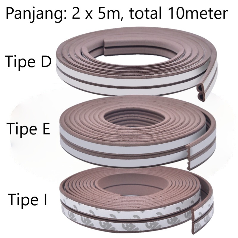 Lis Penghalang Debu Serangga Bawah Pintu Sealing Strips 10M - ES10 - Brown