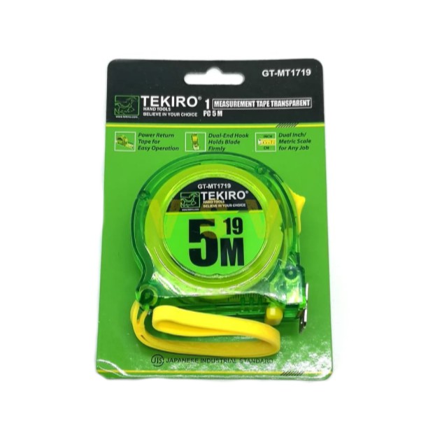 Tekiro Meteran Transparan 5 Meter / Measuring Tape 5 Meter / Rol Matic Meter