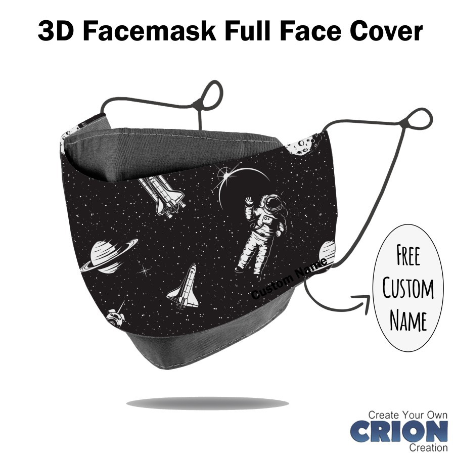 Crion - Masker 3d Full Face Cover Space astronaut seri - antibacterial