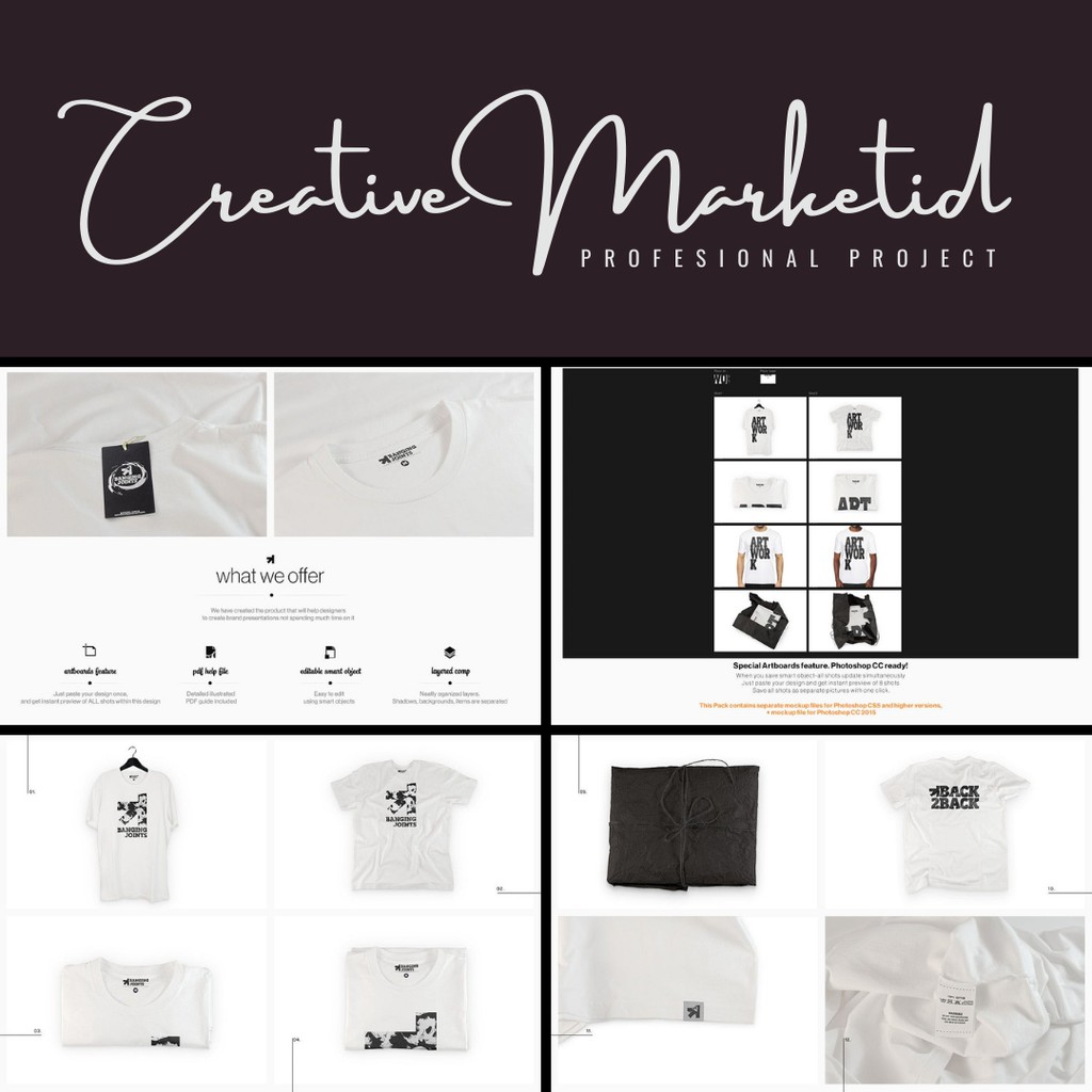 Pro 14 White T-Shirt Presentation Mockup BIJ Version - Creative Marketid-3