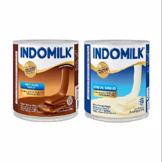 INDOMILK KENTAL MANIS PUTIH/COKLAT KALENG 370GR