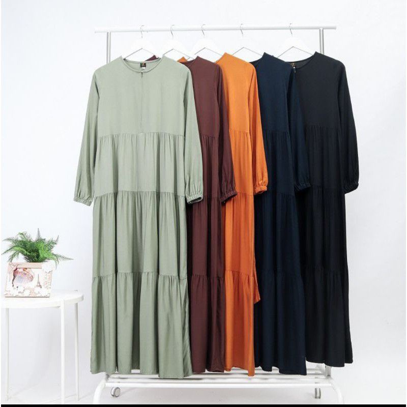 HOMEY DRESS/GAMIS SUSUN RAYON TWILL