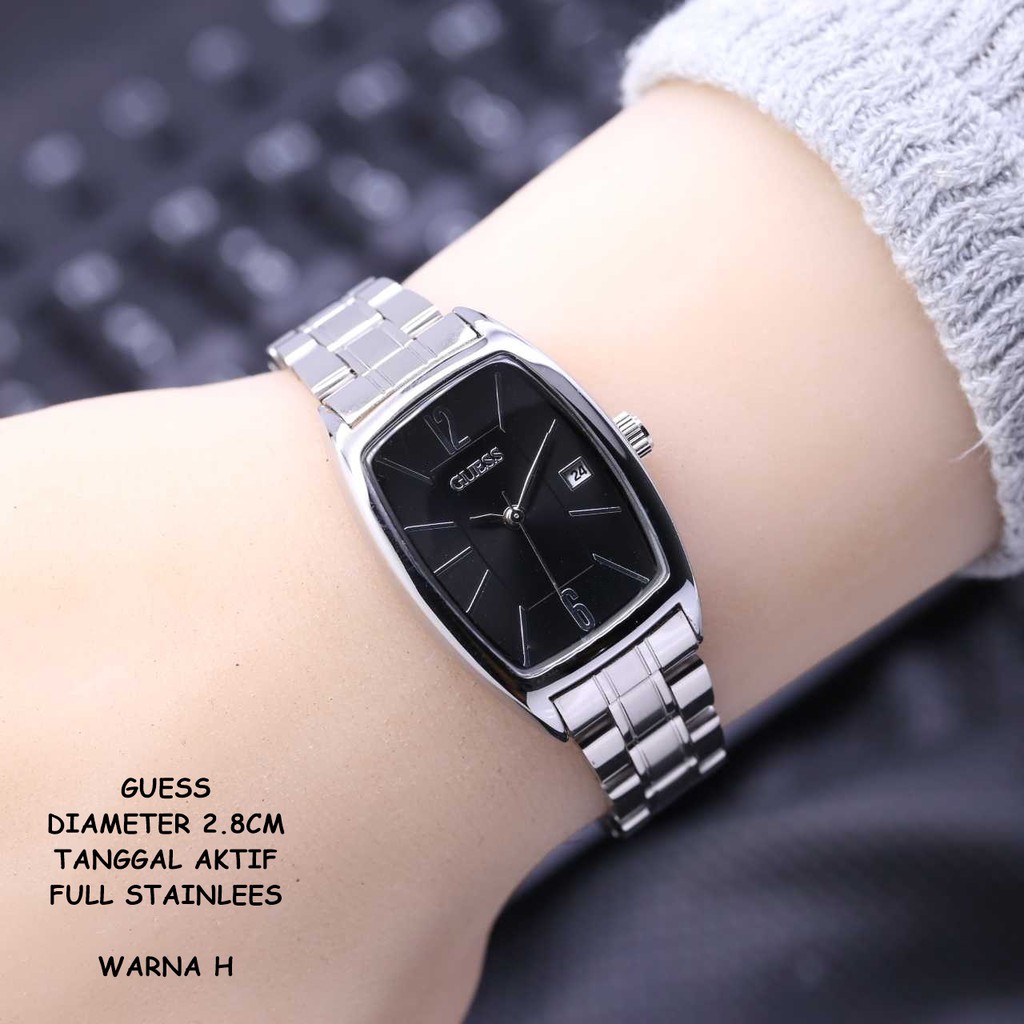 ( BISA COD ) Jam Tangan Wanita/Cewek Guess Capsul Full Stainless Tanggal Aktif