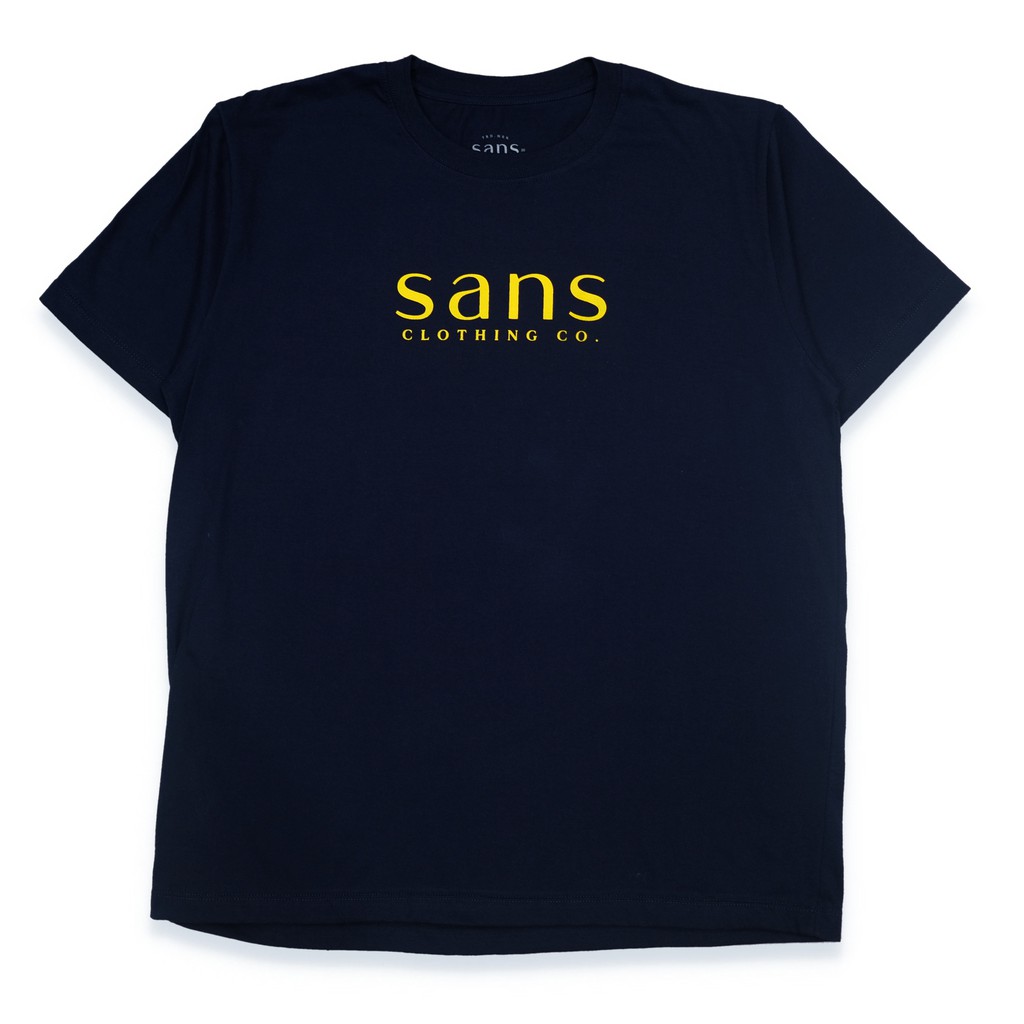 SANVANINA Kaos T-Shirt Logo Navy Kuning | D-05 Sans Tee Navy Yellow