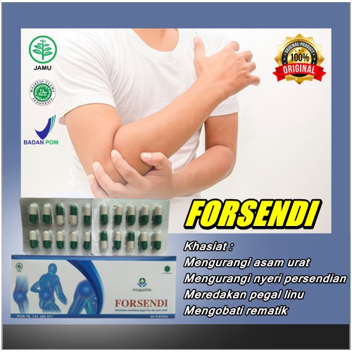

forsendi 60 kapsul asam urat herbal obat pegal linu dan nyeri otot paling ampuh original bpom