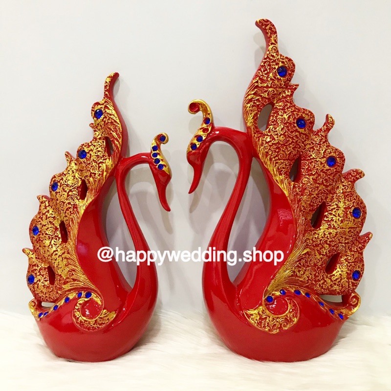 (WA031) Patung Pajangan Wedding Model Angsa Diamond / Pajangan Wedding Angsa 1Pasang