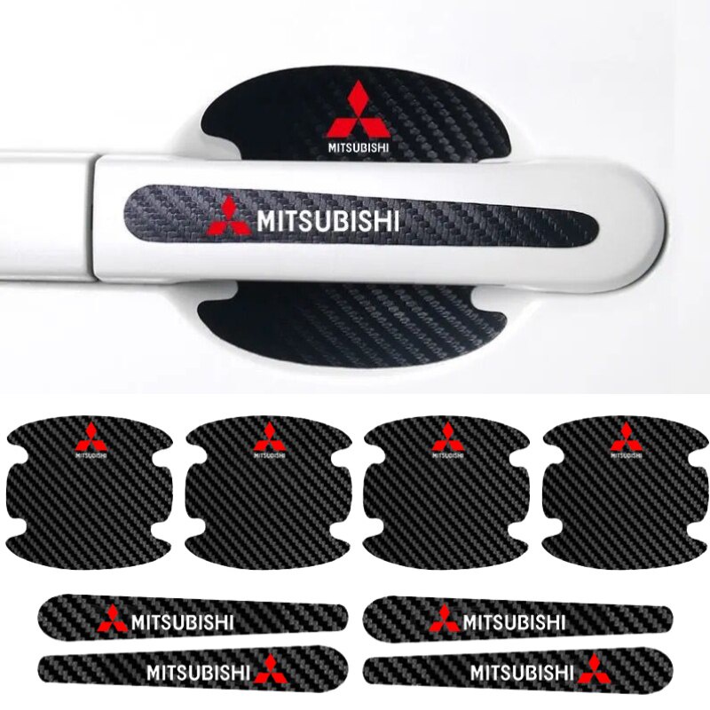Stiker Handle Pintu Mobil Untuk Mitsubishi Pajero ASX Colt Canter Challenger Outlander Lancer 9 Carisma Mirage