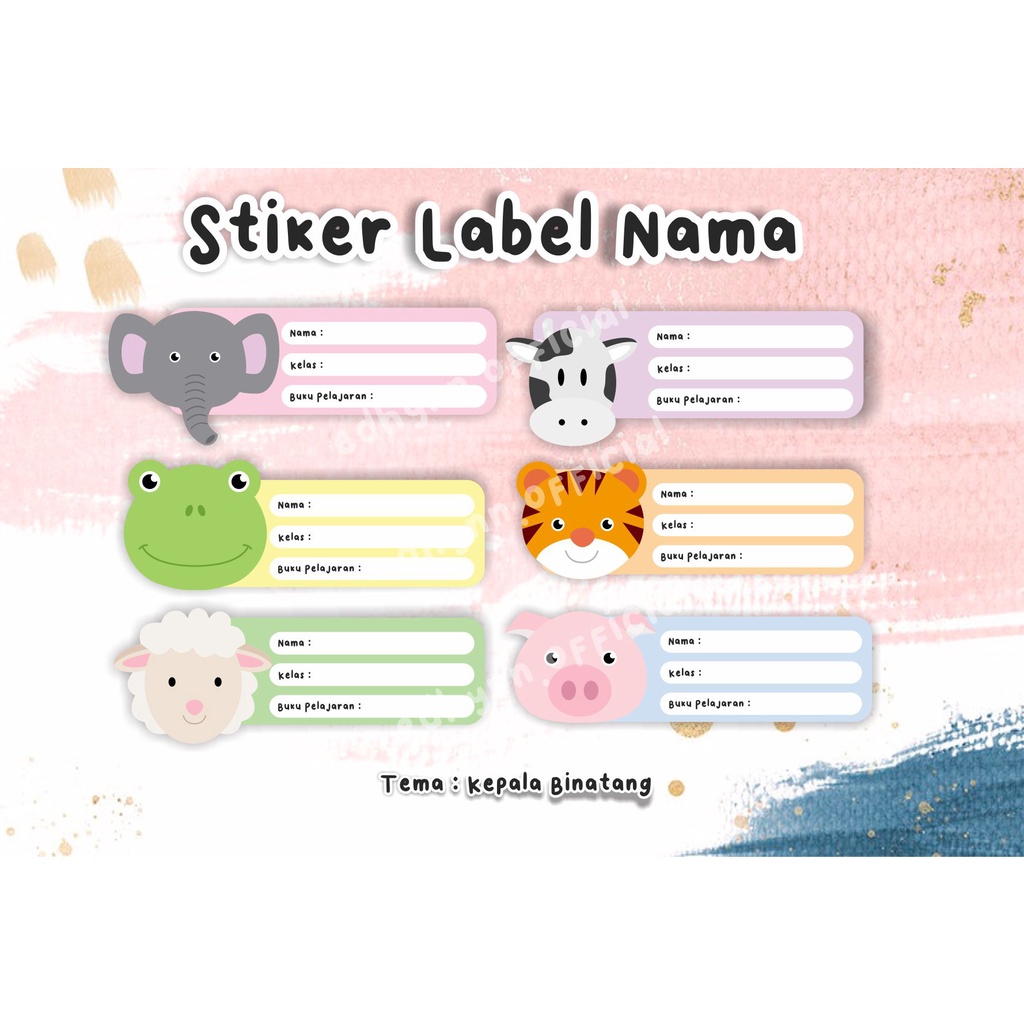 

36pcs!!! Stiker Nama Anak Murah / Label Nama Anak Custom Lucu Murah