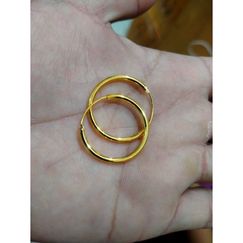 Anting polos ring wanita dewasa xuping lapis emas gold